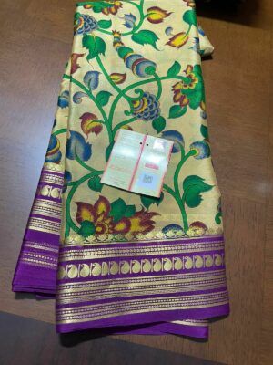 Pure Printed Mysore Silk Kalamkari Sarees (9)
