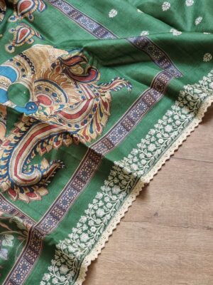 Pure Tussar Silk Kalamkari Printed Sarees (15)