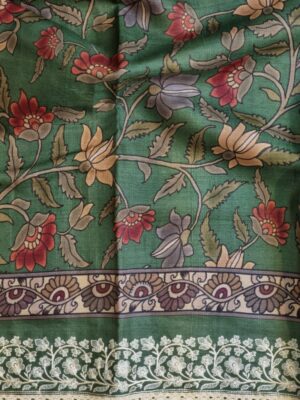 Pure Tussar Silk Kalamkari Printed Sarees (17)