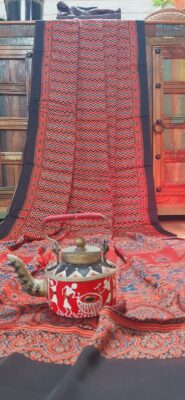 Ajrakh Modal Silk Sarees With Blouse (12)