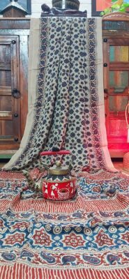 Ajrakh Modal Silk Sarees With Blouse (3)