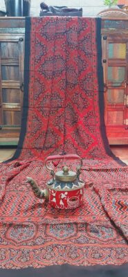 Ajrakh Modal Silk Sarees With Blouse (6)