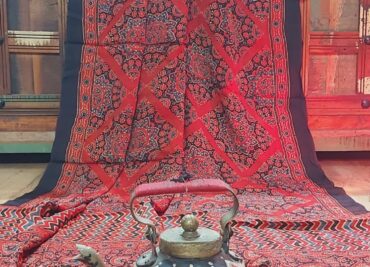 Ajrakh Modal Silk Sarees With Blouse (6)