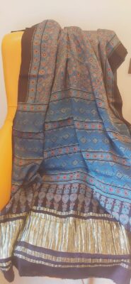 Ajrakh Modal Silk With Zari Pallu Sarees (3)