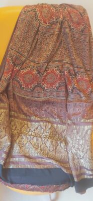 Ajrakh Modal Silk With Zari Pallu Sarees (4)