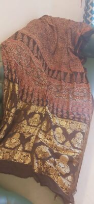 Ajrakh Modal Silk With Zari Pallu Sarees (5)
