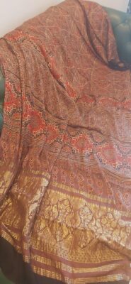 Ajrakh Modal Silk With Zari Pallu Sarees (6)