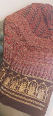 Ajrakh Modal Silk With Zari Pallu Sarees (7)