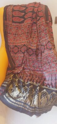 Ajrakh Modal Silk With Zari Pallu Sarees (8)