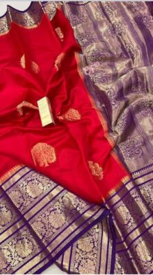 Banarasi Soft Silk Sarees With Blouse (7)