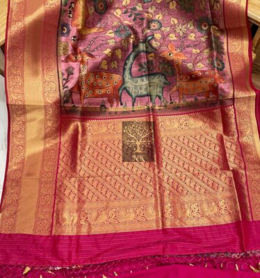 Beautiful Sober Kalamkari Prints Soft Silk (3)