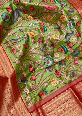 Beautiful Sober Kalamkari Prints Soft Silk (35)