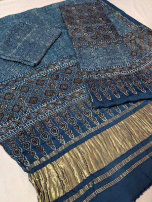 Modal Silk Full Ajrakh Printed Dress Materials (4)
