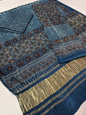 Modal Silk Full Ajrakh Printed Dress Materials (8)