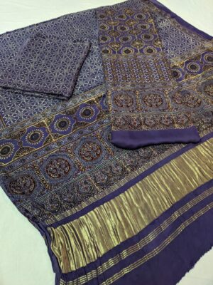 Modal Silk Full Ajrakh Printed Dress Materials (9)