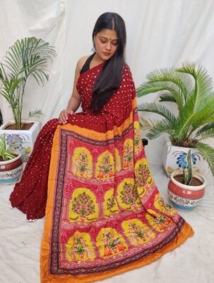 Modal Silk Sarees With Pichwai Print (10)