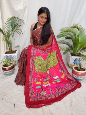 Modal Silk Sarees With Pichwai Print (2)