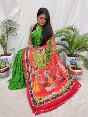 Modal Silk Sarees With Pichwai Print (3)