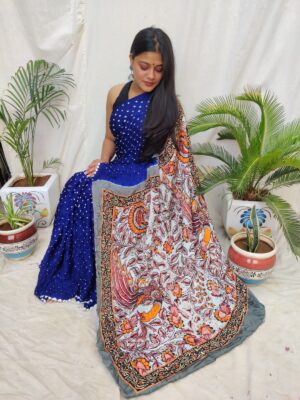 Modal Silk Sarees With Pichwai Print (5)