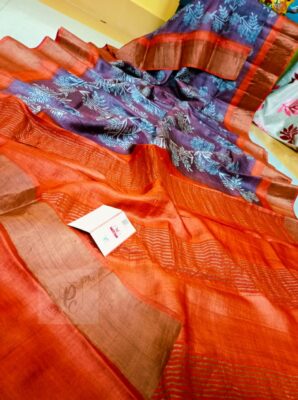Pure Gachi Tussar Hand Block Printed Sarees (27)