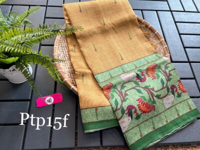 Digital Printed Tussar Soft Silk Sarees (17)