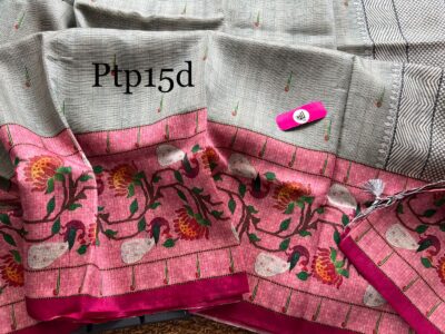 Digital Printed Tussar Soft Silk Sarees (2)
