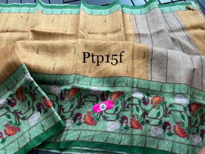 Digital Printed Tussar Soft Silk Sarees (7)