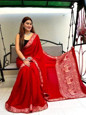 Modal Silk Heavy Zari Pallu Sarees (7)