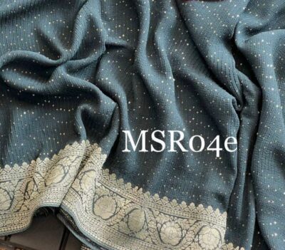 Pure Georgette Sequence Weaving Sarees (2)