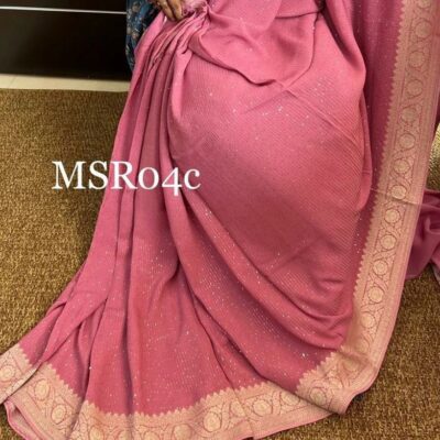 Pure Georgette Sequence Weaving Sarees (4)