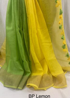 Pure Linen Sarees With Dual Shades (5)