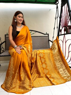 Designer Modal Silk Sarees With Ajrakh Design (4)