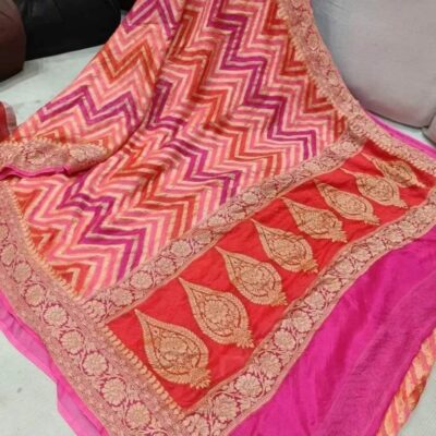 Pure Georgette Crepe Sarees With Blouse (1)