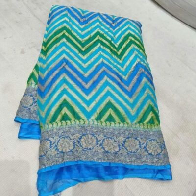Pure Georgette Crepe Sarees With Blouse (4)