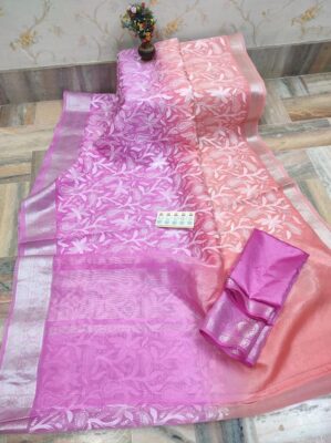 Banaras Soft Pure Organza Embroidary Sarees (18)