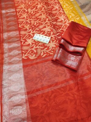 Banaras Soft Pure Organza Embroidary Sarees (21)