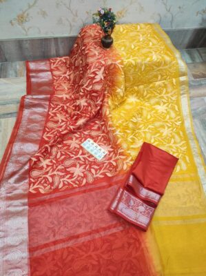 Banaras Soft Pure Organza Embroidary Sarees (8)