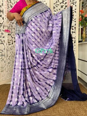 Chinnon Crepe Silk Sarees With Blouse (36)