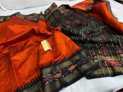 Puew Raw Dupion Silk Fabric With Blouse (4)