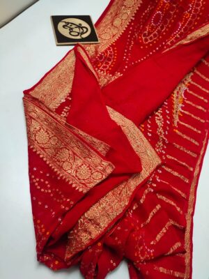 Pure Banaras Georgette Bandini With Blouse (5)
