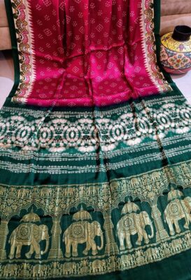 Pure Gajji Silk With Print With Blouse (10)