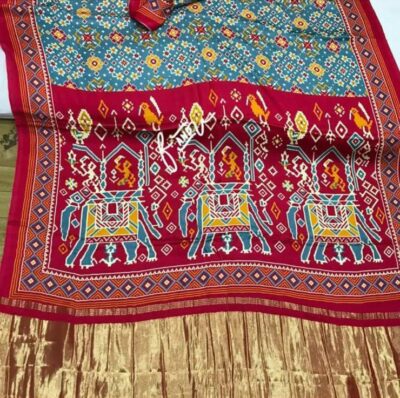Pure Gajji Silk With Print With Blouse (14)