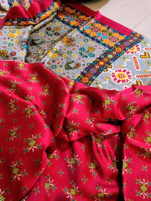Pure Gajji Silk With Print With Blouse (18)
