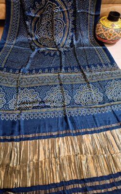 Pure Gajji Silk With Print With Blouse (27)