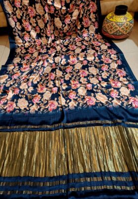 Pure Gajji Silk With Print With Blouse (29)