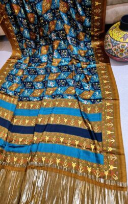 Pure Gajji Silk With Print With Blouse (5)