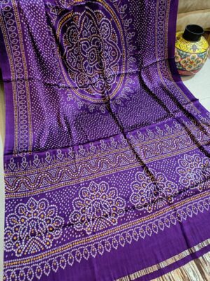 Pure Gajji Silk With Print With Blouse (8)
