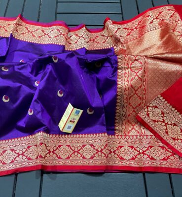 Pure Kaan Silk With Meenakari Weaving Sarees (1)