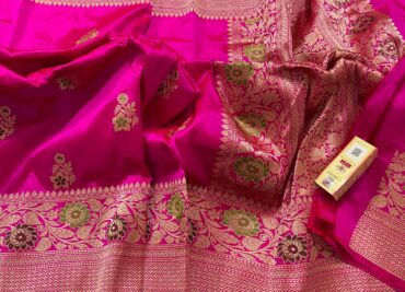 Pure Kaan Silk With Meenakari Weaving Sarees (3)