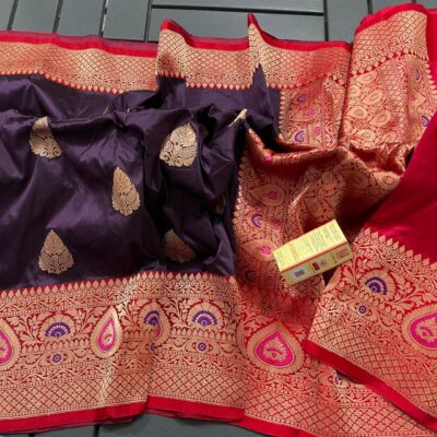 Pure Kaan Silk With Meenakari Weaving Sarees (4)